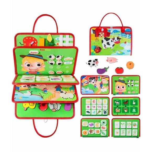 Montessori Kids Busy Board Barnyard Animal Interactive Toy NEW Timberkits - Picture 1 of 5